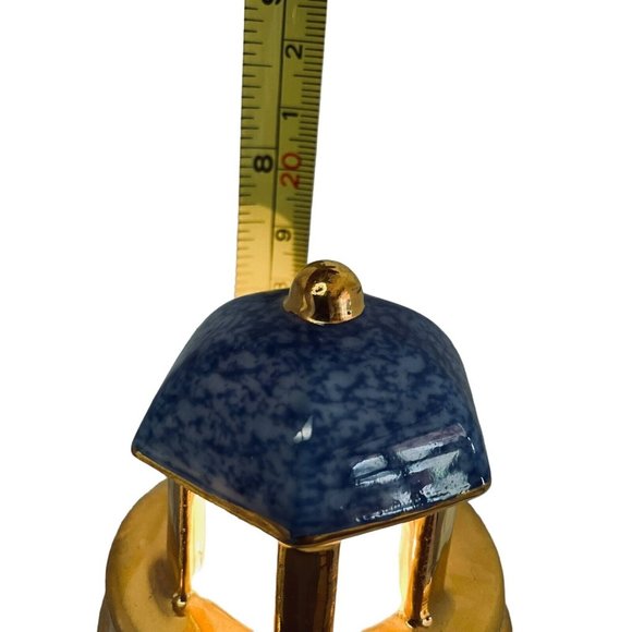 Thomas Kinkade 2004 Rock Lighthouse Battery Operated Light Ceramic Blue 8" - Picture 7 of 10